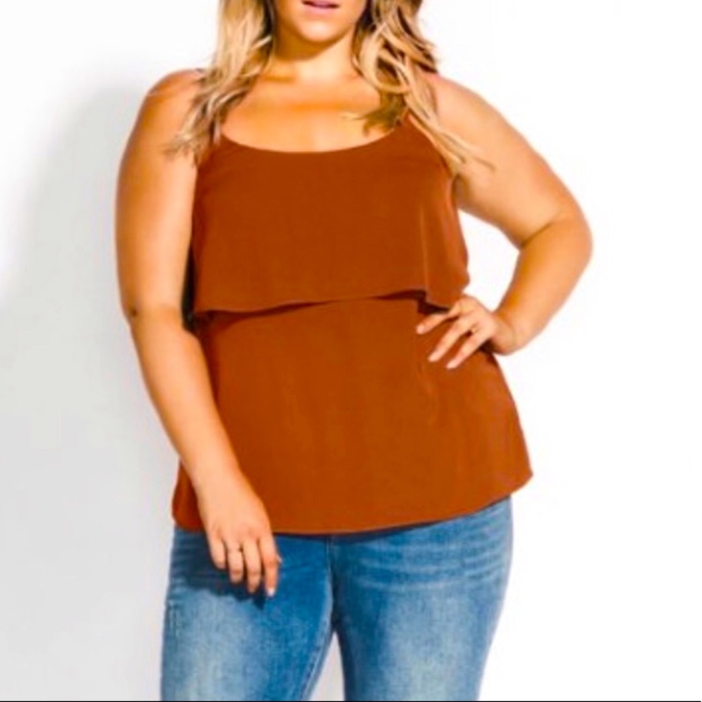 City Chic Rust Brown Layered Tank Top